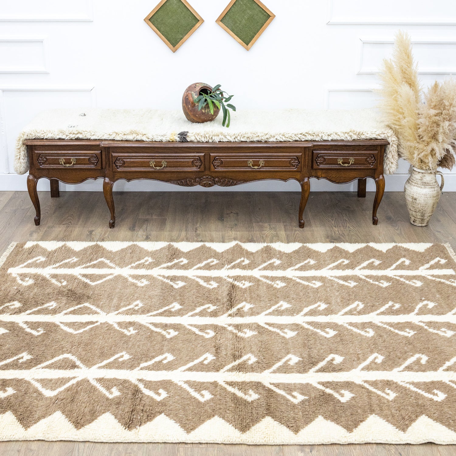 Nador El Dokuma Moroccan Tarzı Yün Halı 155X254 Cm