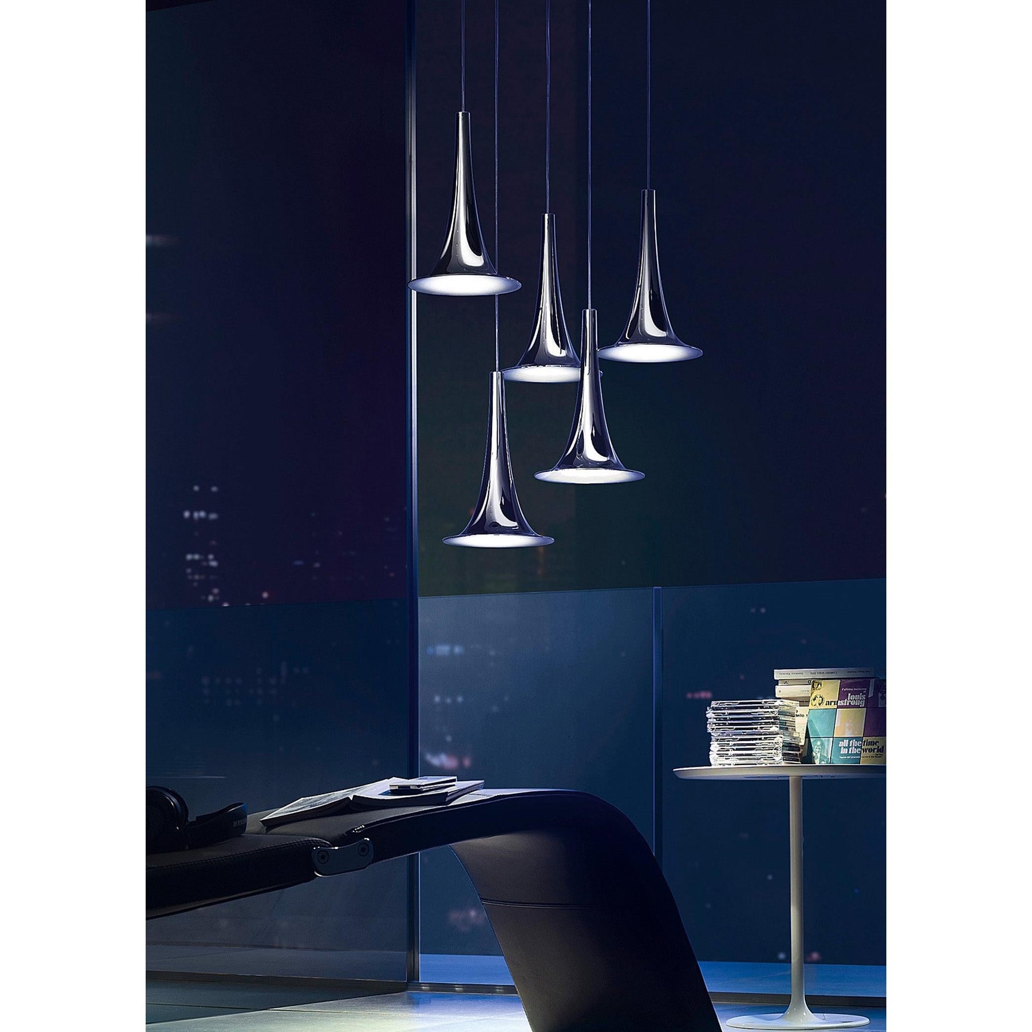 Nafir Üçlü Krom Beyaz Sarkıt Aydınlatma