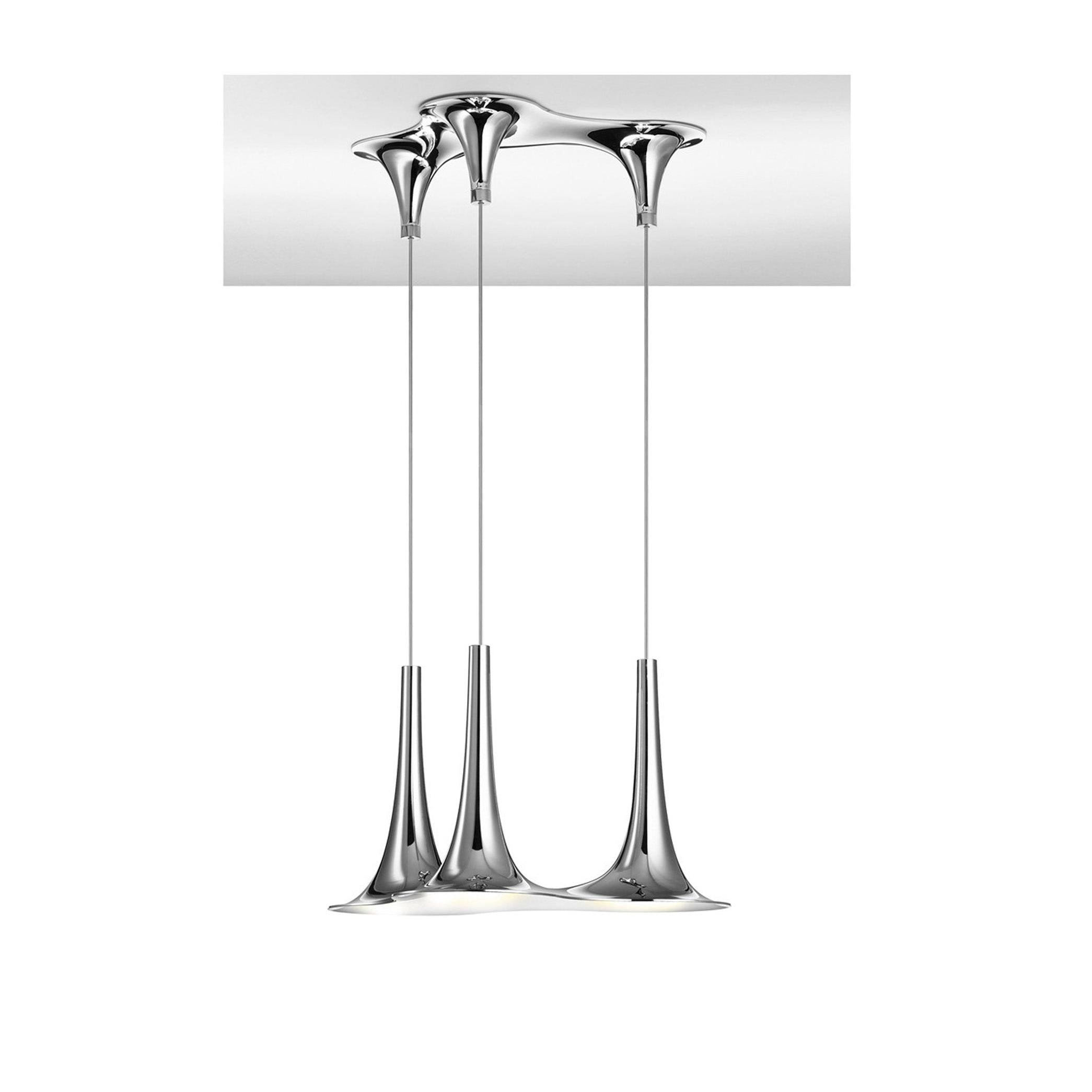 Nafir Üçlü Krom Beyaz Sarkıt Aydınlatma