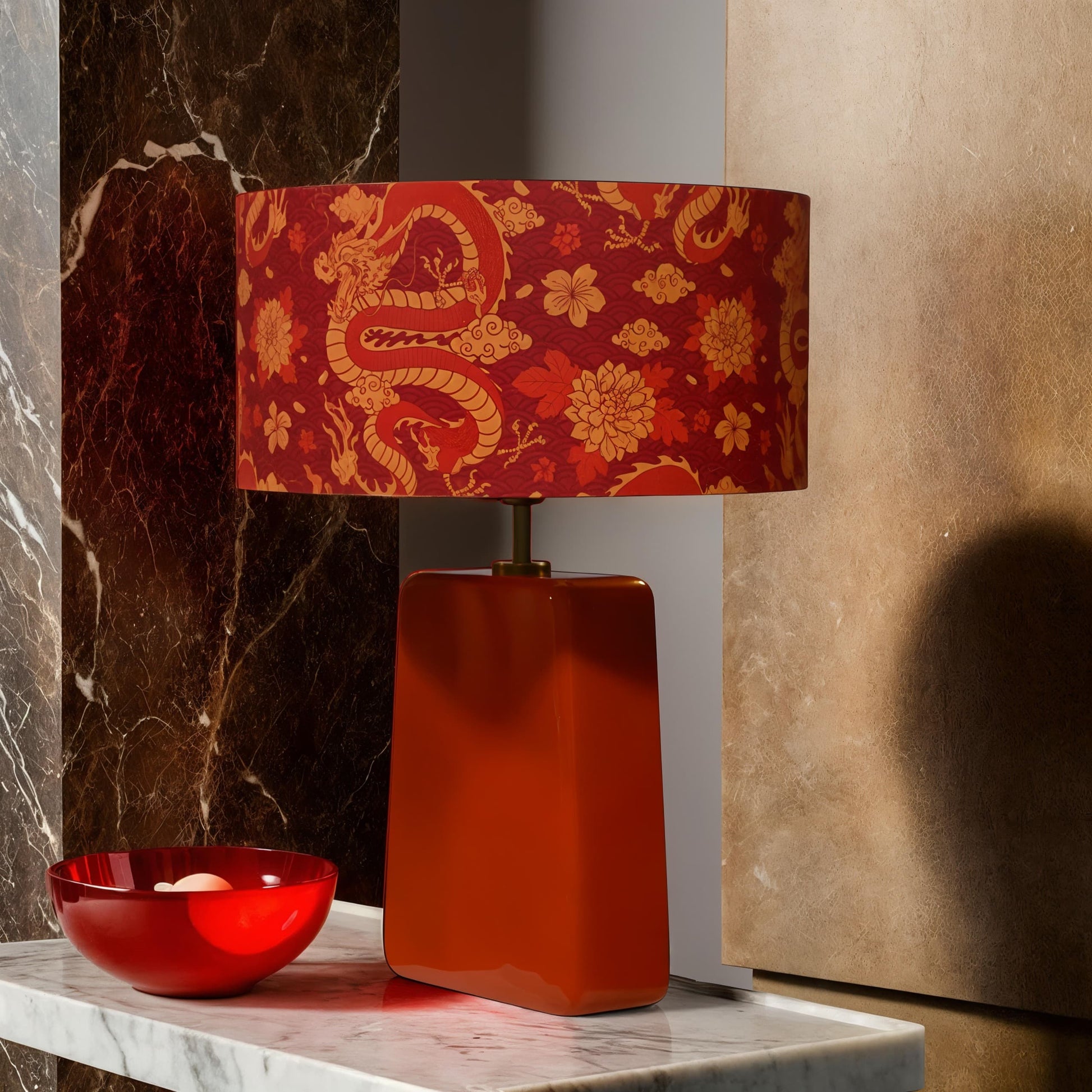 Naga El Yapımı Ahşap Abajur