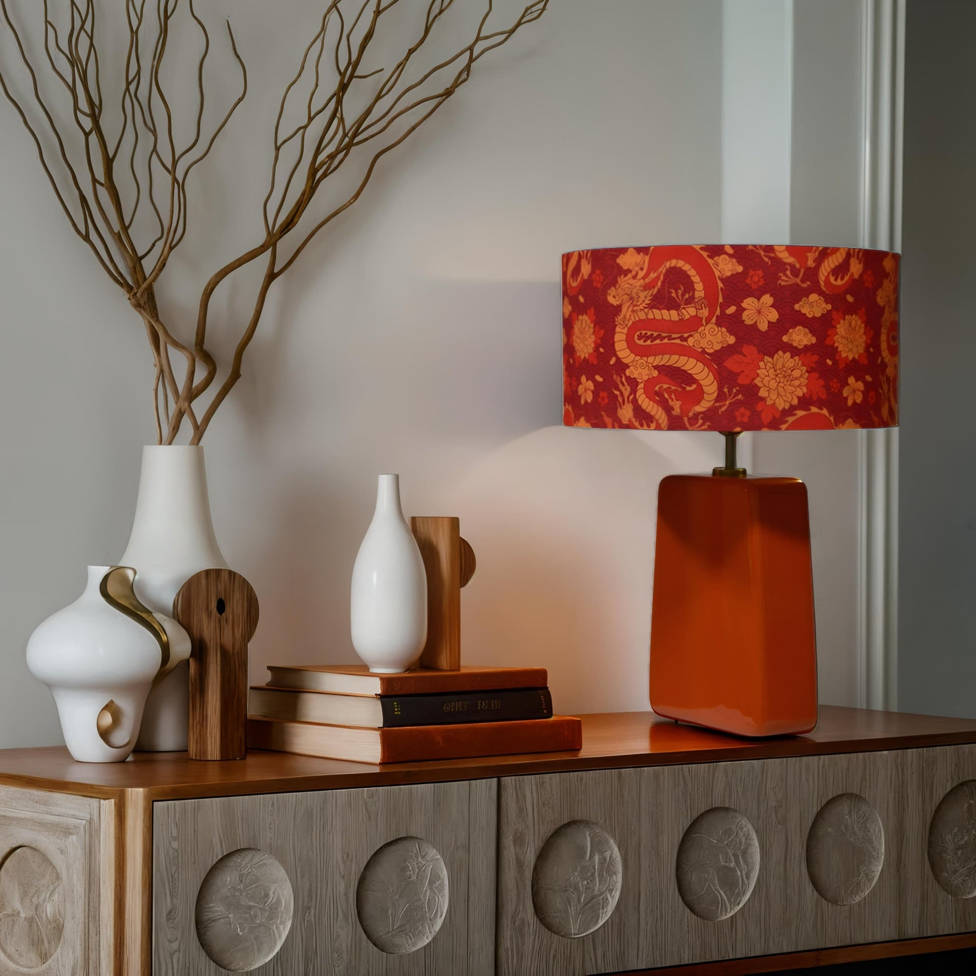 Naga El Yapımı Ahşap Abajur