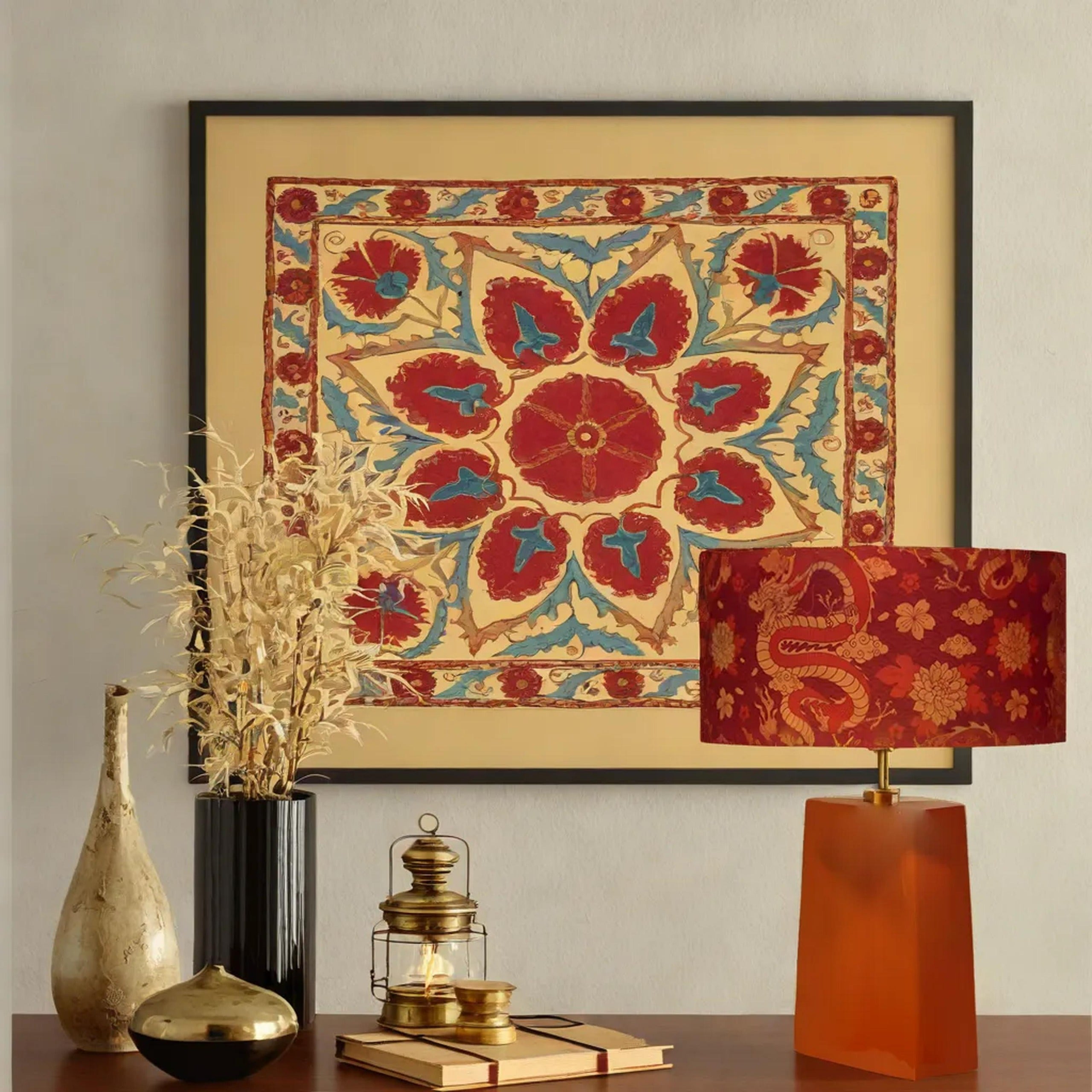 Naga El Yapımı Ahşap Abajur