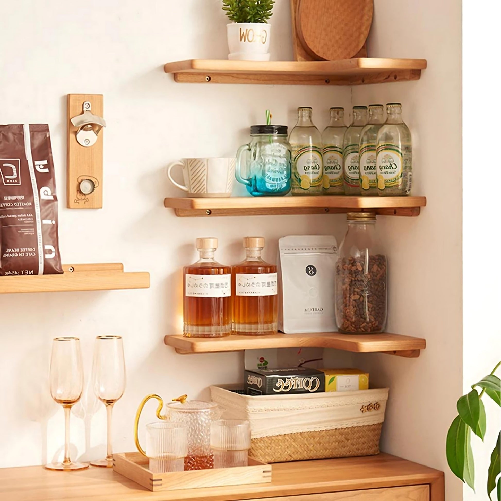 Nefin El Yapımı Masif Ahşap Raf