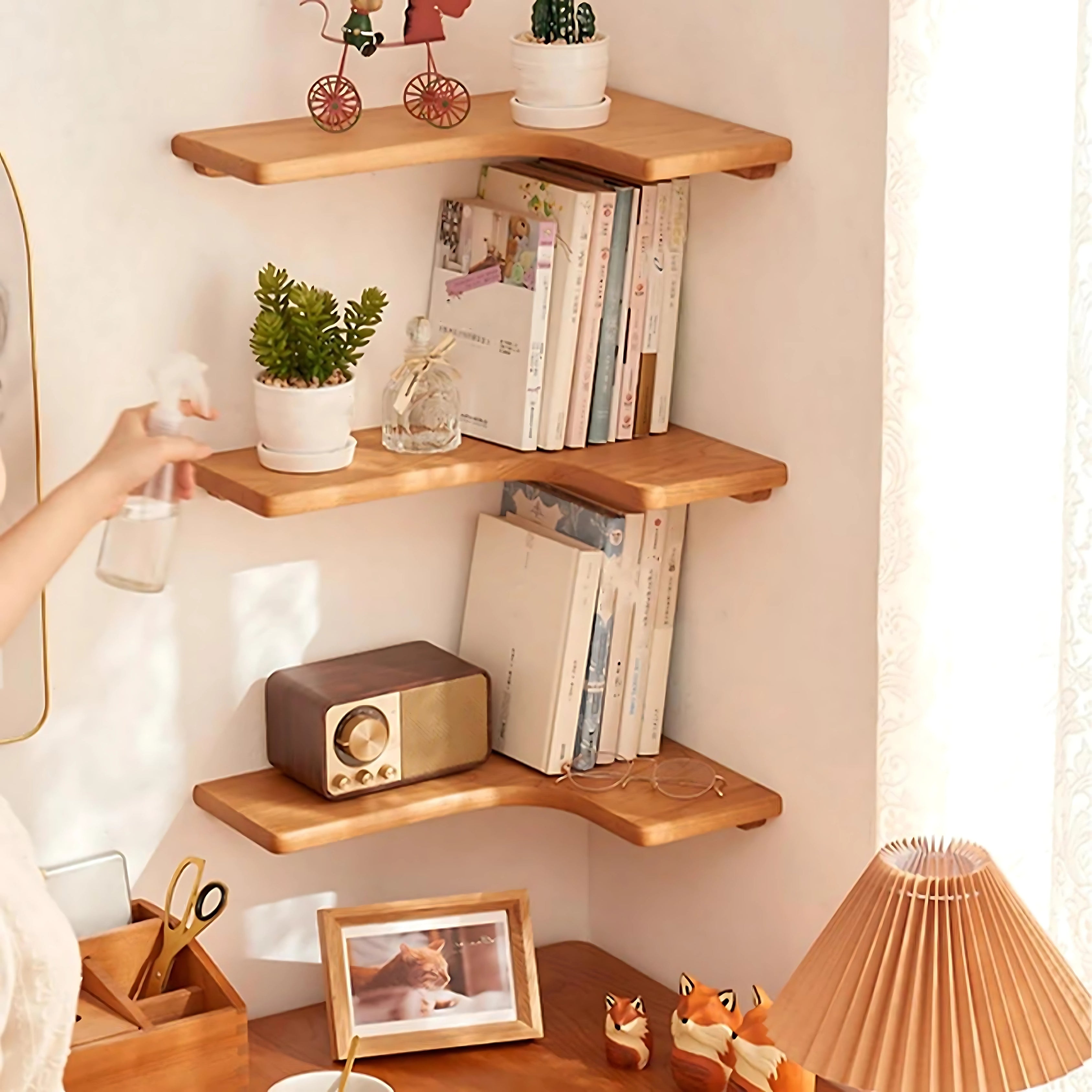 Nefin El Yapımı Masif Ahşap Raf