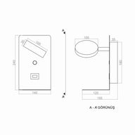 Nero Yatak Başı LED Okuma Aplik-Aplik-Voxlamp-Beyaz-3000k(Gün Işığı)-NowShopFun