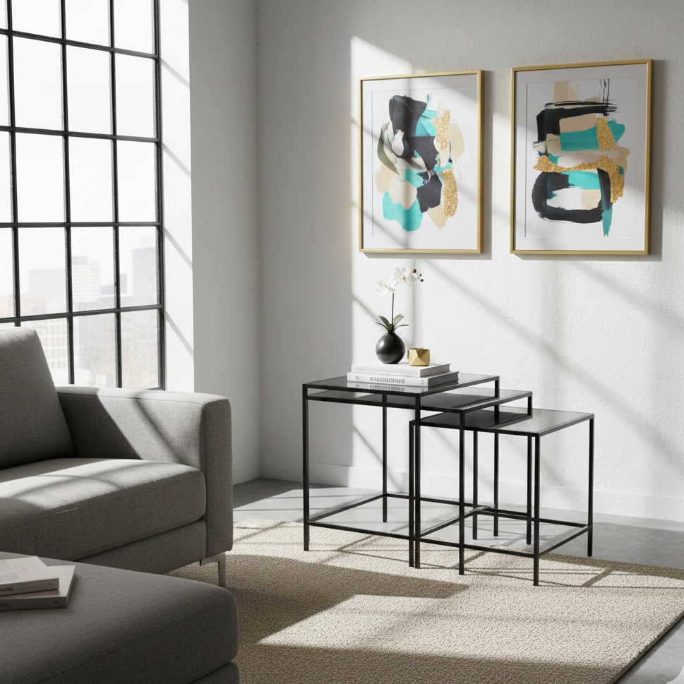 Nerotto 3'lü Yan Zigon Sehpa Set