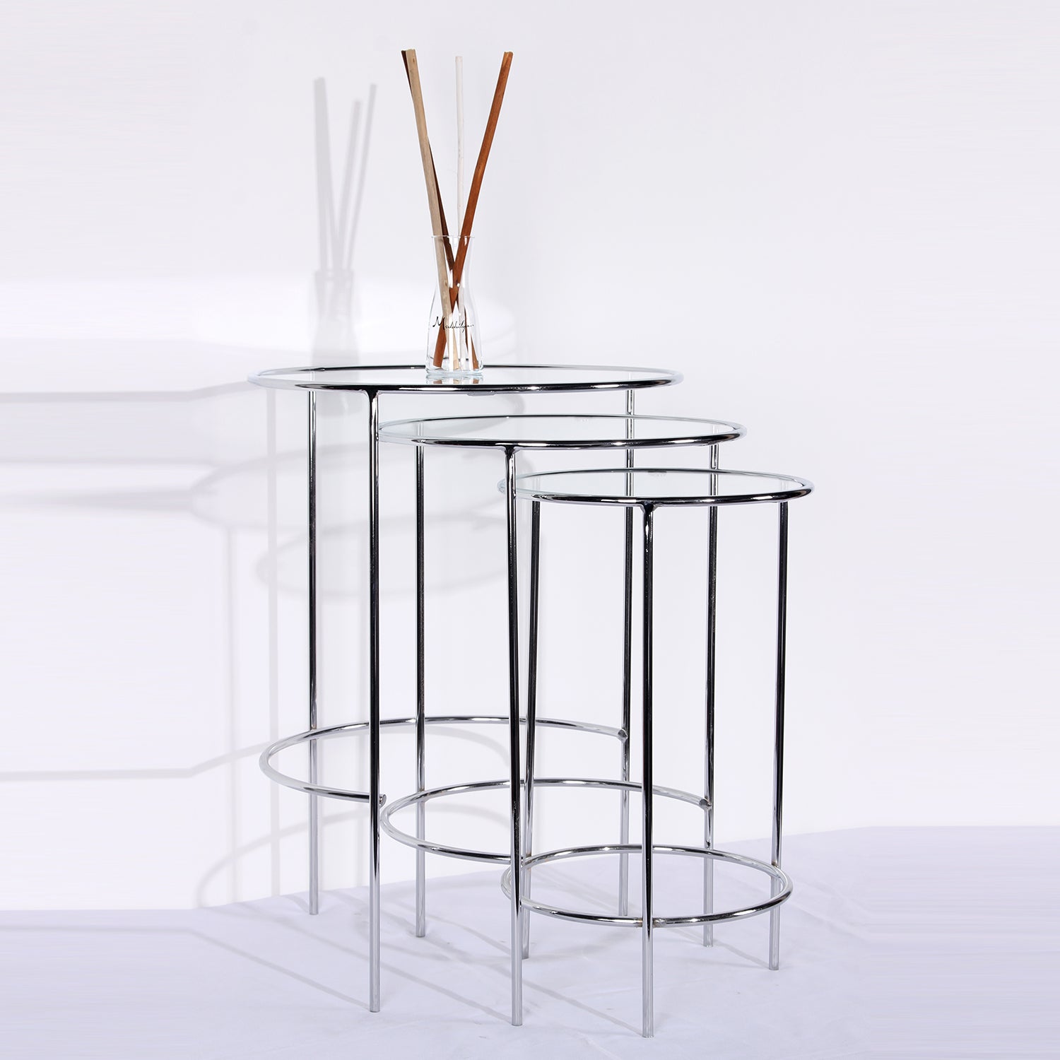 Nesting 3'Lü Metal Zigon Yan Sehpa