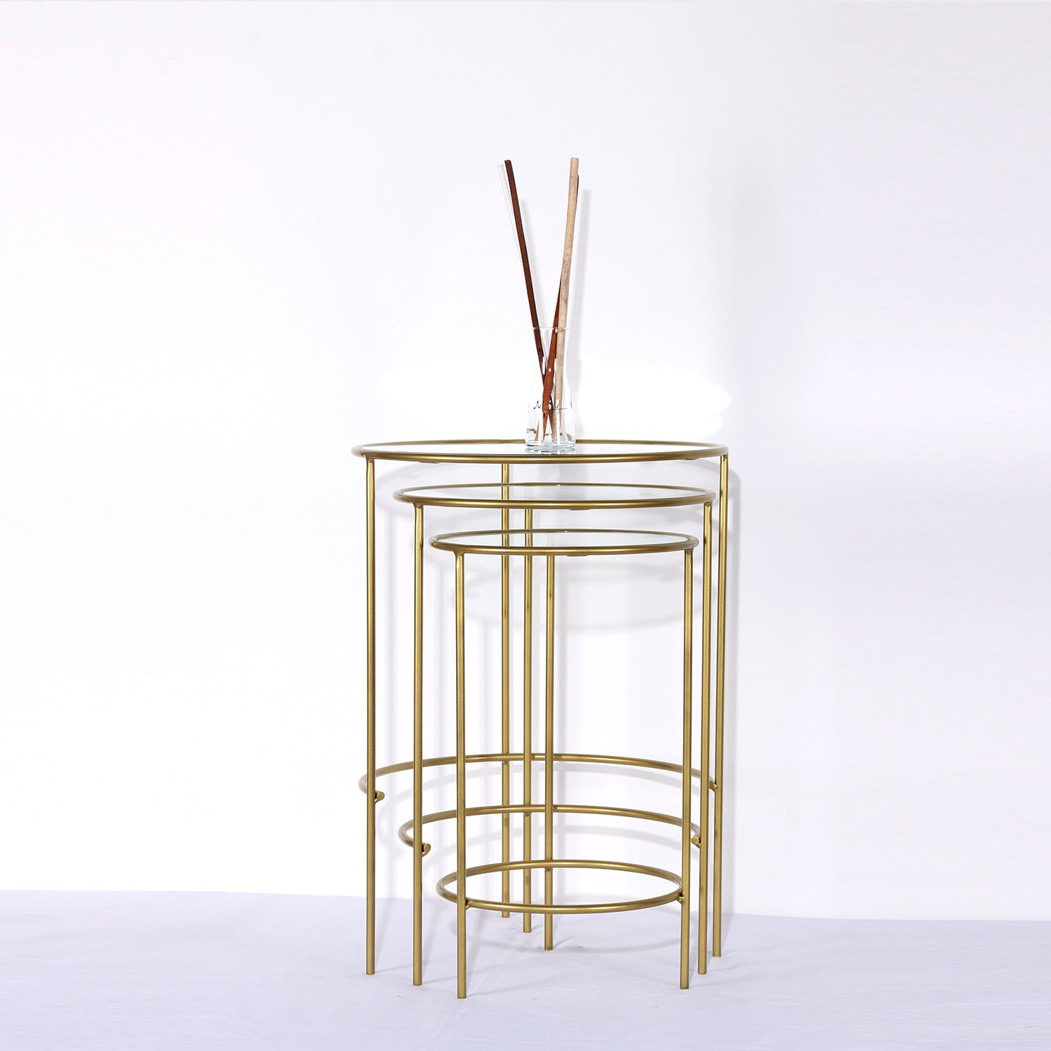 Nesting 3'Lü Metal Zigon Yan Sehpa