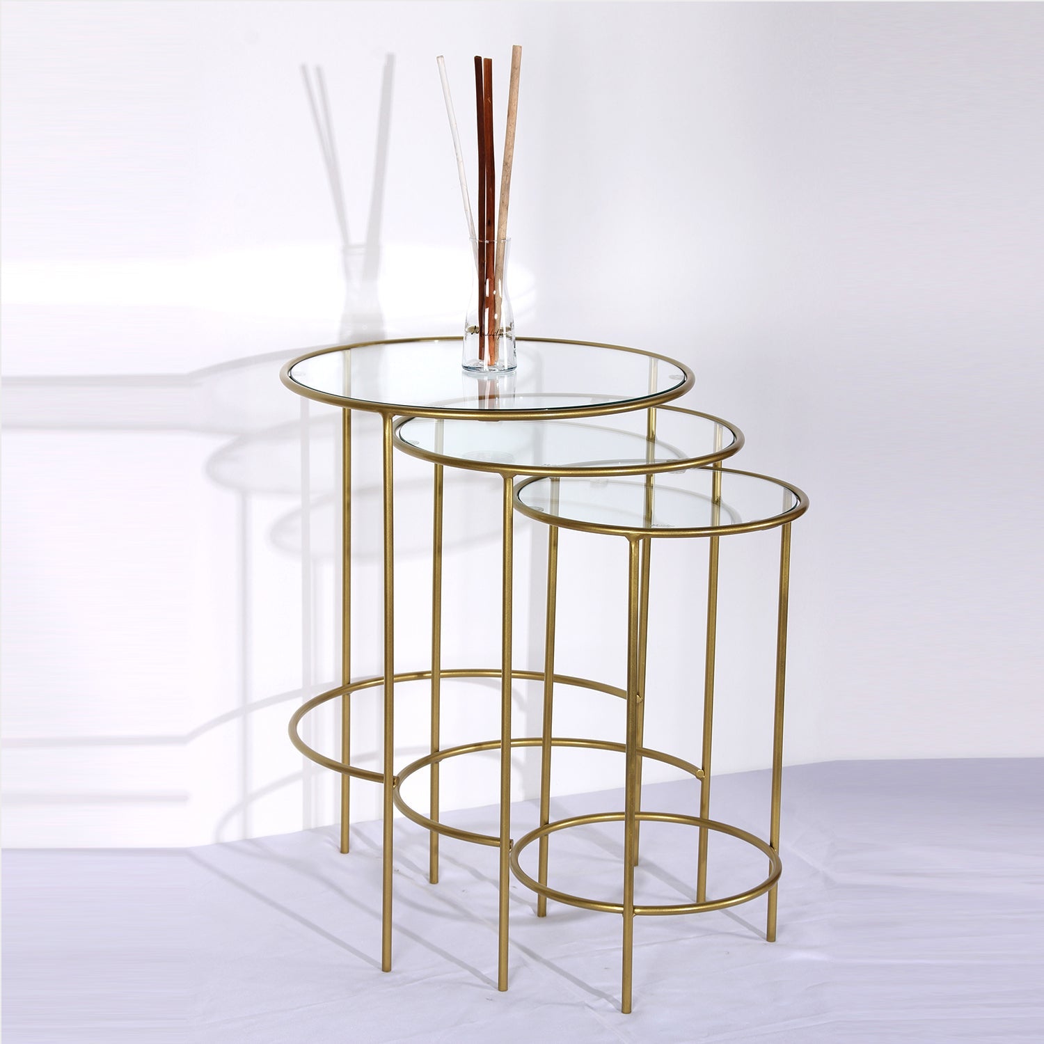 Nesting 3'Lü Metal Zigon Yan Sehpa