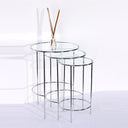 Nesting 3'Lü Metal Zigon Yan Sehpa