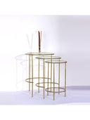 Nesting 3'Lü Metal Zigon Yan Sehpa