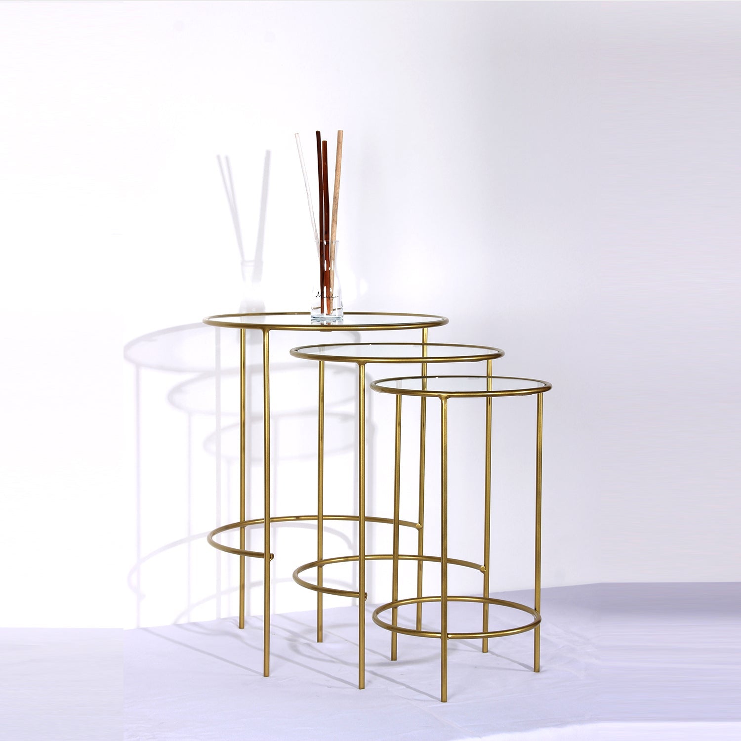 Nesting 3'Lü Metal Zigon Yan Sehpa