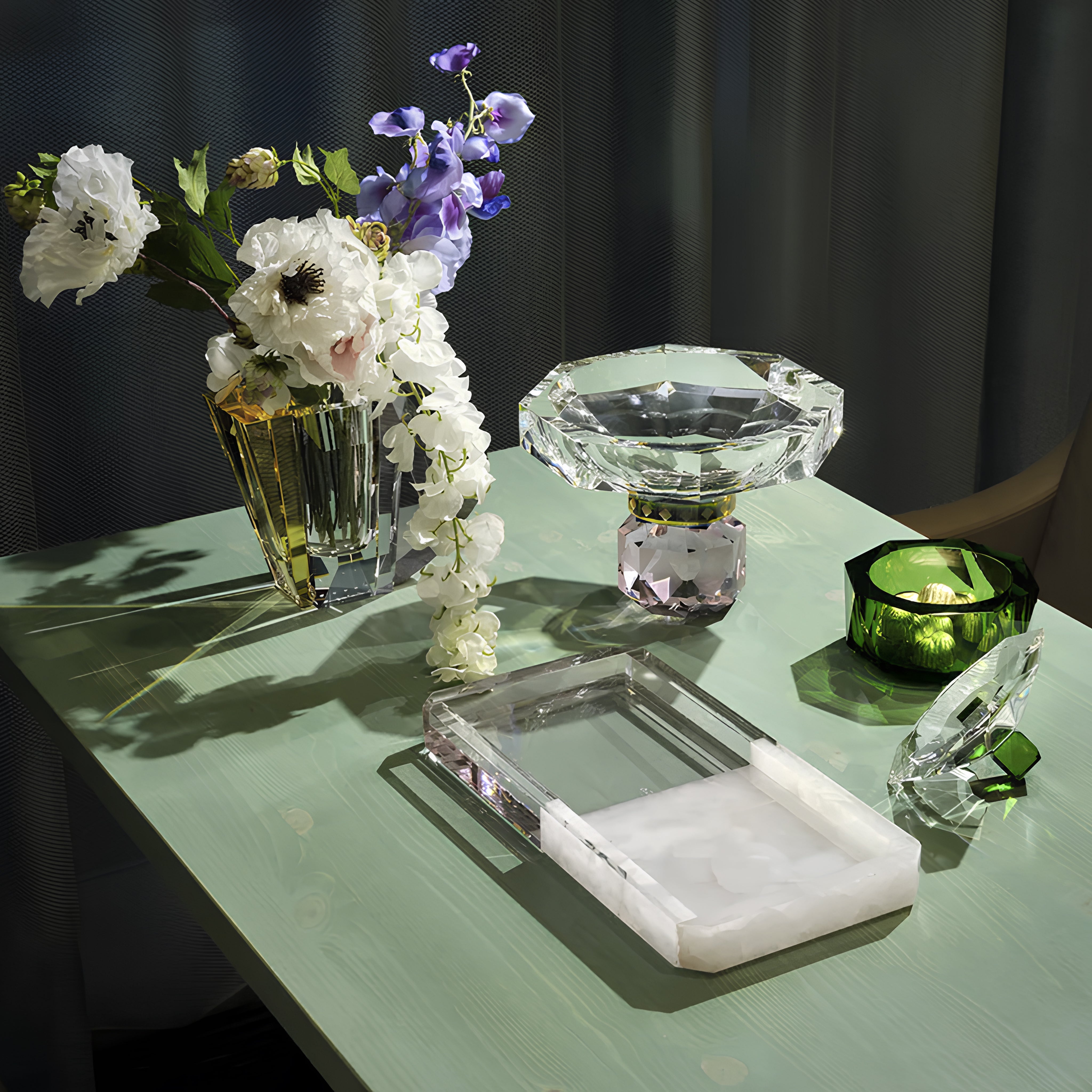 New Haven Yeşil Kristal Saklama Kabı