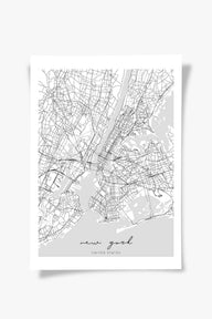 New York Şehir Haritası Poster-Poster-ODA.products-30x40-Çerçevesiz-NowShopFun