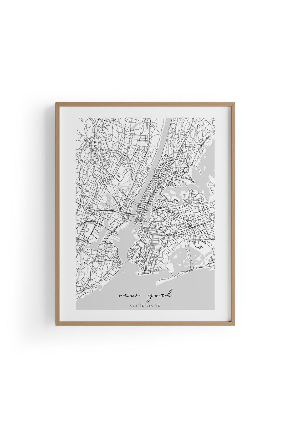 New York Şehir Haritası Poster