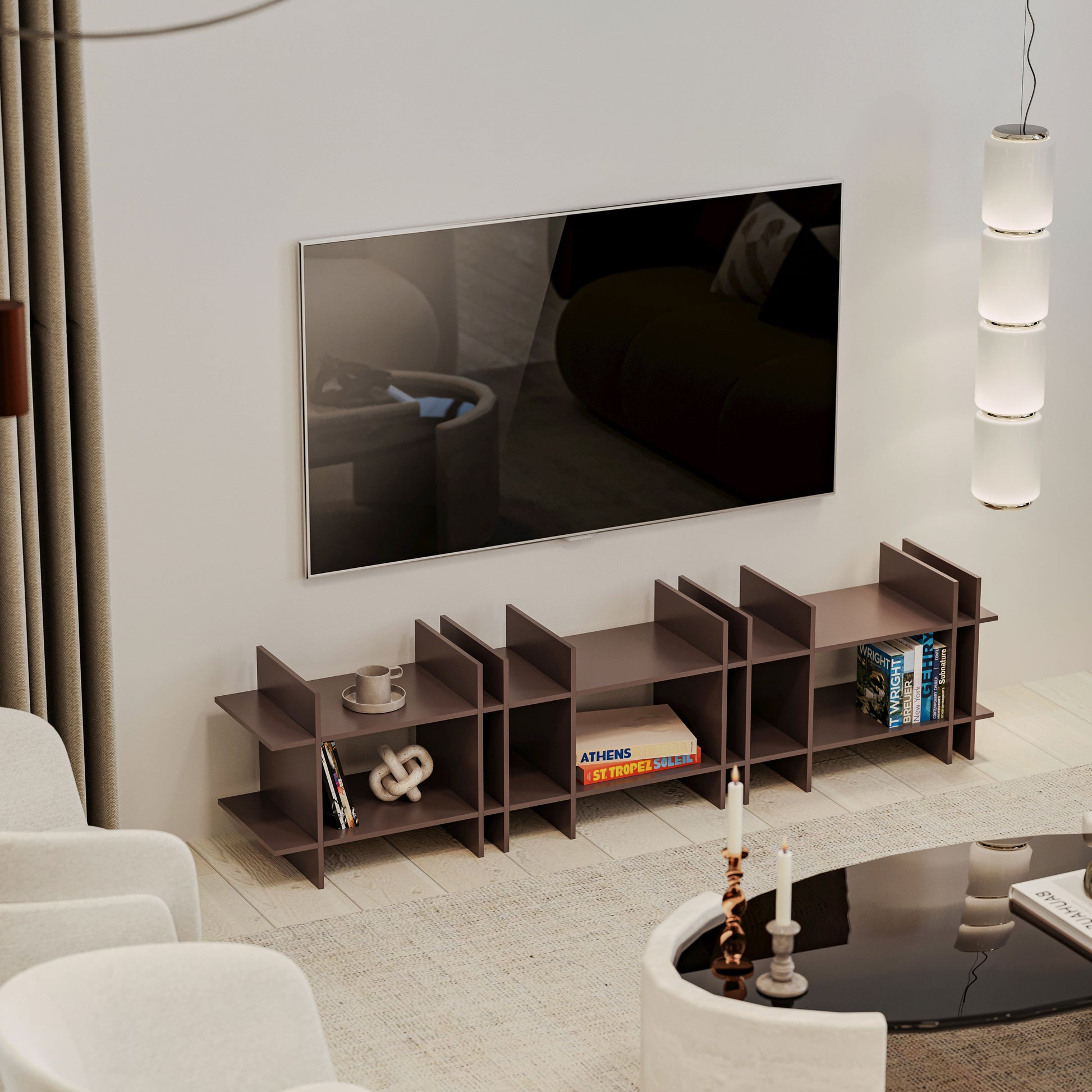 Nexa Tv Ünitesi Üçlü Raf Seti