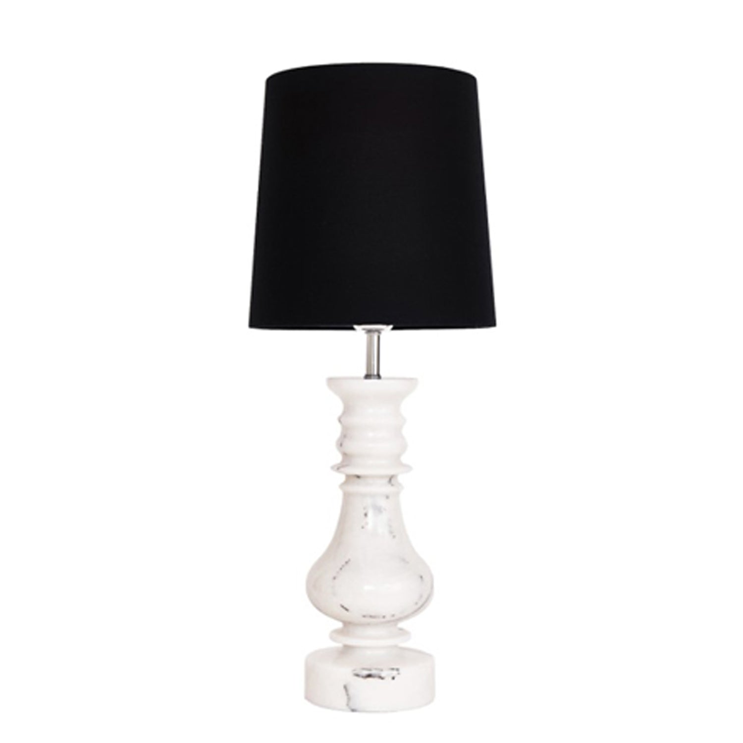 Noir Lilla Beyaz Mermer Abajur