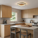 Nuvora Ahşap Detaylı Plafonyer Led Avize 30 x 30 Cm