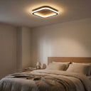Nuvora Ahşap Detaylı Plafonyer Led Avize 40 x 40 Cm