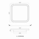 Nuvora Ahşap Detaylı Plafonyer Led Avize 40 x 40 Cm