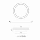 Nuvora Ahşap Plafonyer Led Avize 30 Cm