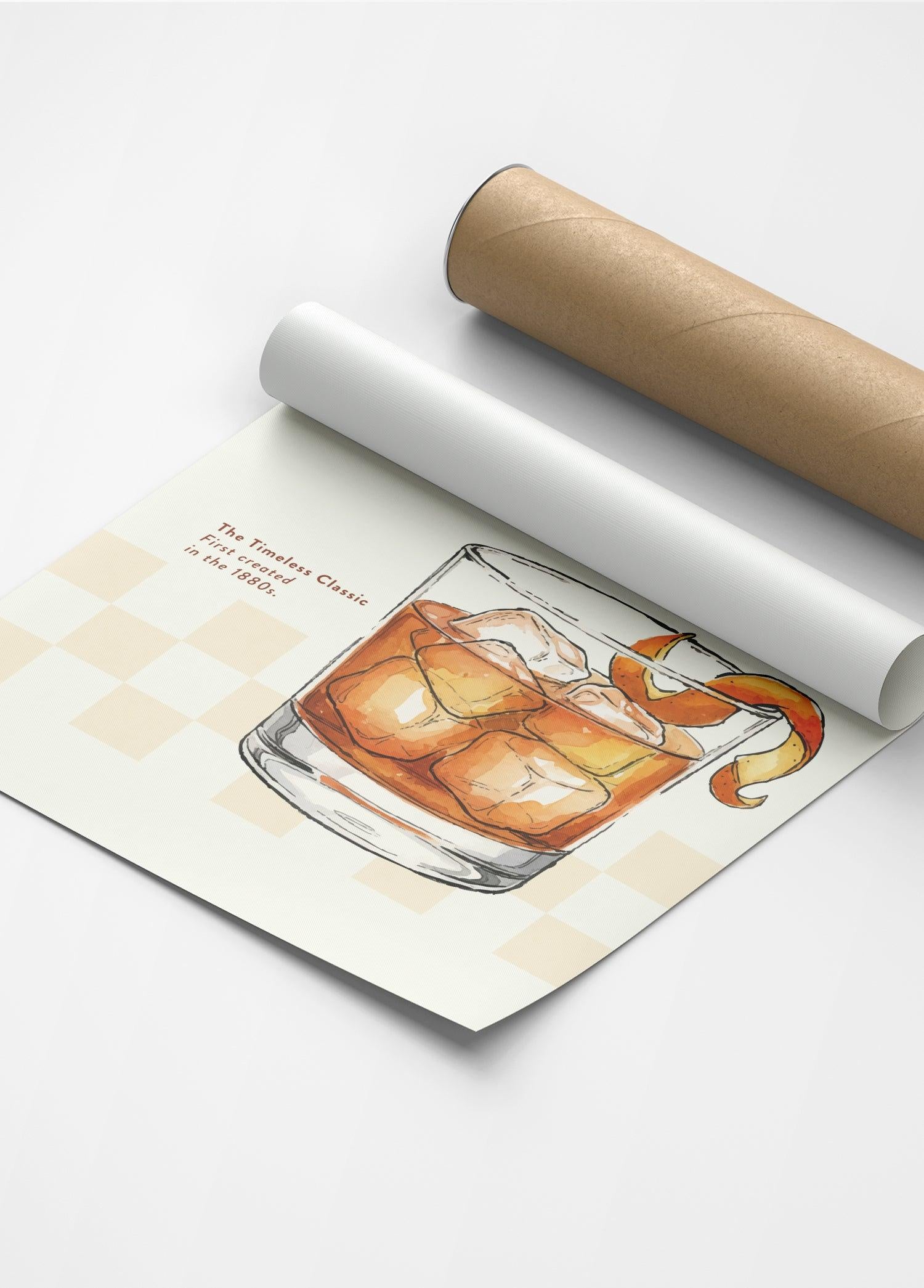 Old Fashioned Kokteyl Posteri