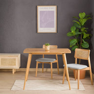 Olea Yemek Masası Takımı-Yemek Masası-Furnirem-Masa + 2 Sandalye (2 Kişilik Takım)-Kırık Beyaz-NowShopFun