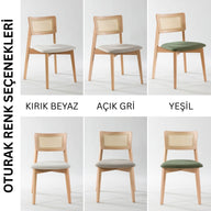 Olea Yemek Masası Takımı-Yemek Masası-Furnirem-Masa + 2 Sandalye (2 Kişilik Takım)-Kırık Beyaz-NowShopFun