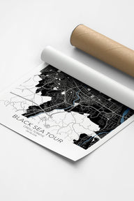 Ordu Şehir Haritası Poster-Poster-ODA.products-30x40-Siyah-NowShopFun