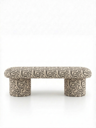 Otranto Desenli Bench-Bank-Semya Home-Bej-NowShopFun