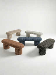 Otranto Desenli Bench-Bank-Semya Home-Beyaz-NowShopFun