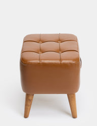Ottocase Nostaljik El Yapımı Kapitone Deri Puf - Kahverengi-Puf-Maisonord-NowShopFun