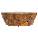 Oval Teak Rustik Orta Sehpa