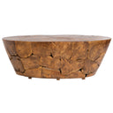 Oval Teak Rustik Orta Sehpa