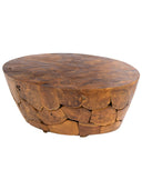Oval Teak Rustik Orta Sehpa