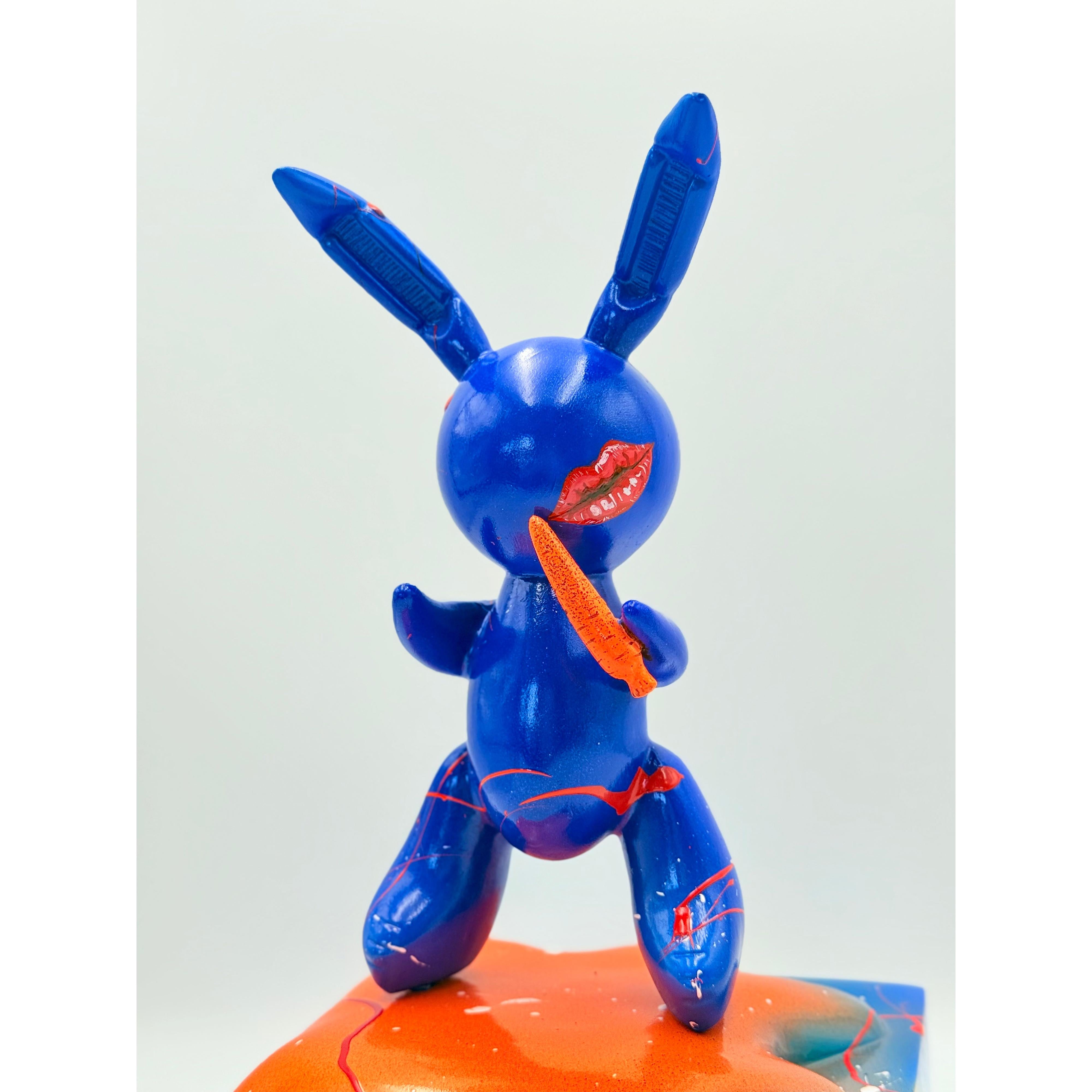 Özel Tasarım Mavi Balon Tavşan Heykeli