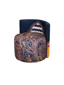 Palm Pavilion Sırt Destekli Kadife Puf