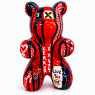 Pandy - Pop Art Oturan Panda Heykeli-Heykel-Nursel Önen-Pop Art Kırmızı-NowShopFun