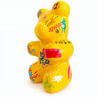 Pandy - Pop Art Oturan Panda Heykeli-Heykel-Nursel Önen-Turuncu Çiçekli-NowShopFun