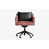 Papillonne Ofis Sandalyesi Tekerlekli-Ofis Sandalyesi-Lagu-Pembe Kenzo-Siyah-Siyah Suni Deri-NowShopFun
