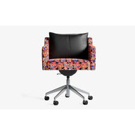 Papillonne Ofis Sandalyesi Tekerlekli-Ofis Sandalyesi-Lagu-Pembe Kenzo-Krom-Siyah Suni Deri-NowShopFun