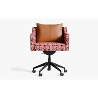 Papillonne Ofis Sandalyesi Tekerlekli-Ofis Sandalyesi-Lagu-Pembe Kenzo-Siyah-Kahverengi Suni Deri-NowShopFun