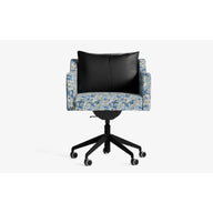 Papillonne Ofis Sandalyesi Tekerlekli-Ofis Sandalyesi-Lagu-Mavi Kenzo-Siyah-Siyah Suni Deri-NowShopFun