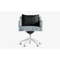 Papillonne Ofis Sandalyesi Tekerlekli-Ofis Sandalyesi-Lagu-Mavi Kenzo-Beyaz-Siyah Suni Deri-NowShopFun