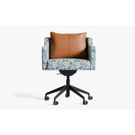 Papillonne Ofis Sandalyesi Tekerlekli-Ofis Sandalyesi-Lagu-Mavi Kenzo-Siyah-Kahverengi Suni Deri-NowShopFun