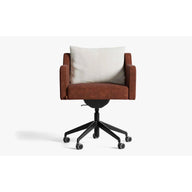 Papillonne Ofis Sandalyesi Tekerlekli-Ofis Sandalyesi-Lagu-Turuncu Kadife-Siyah-Bej Buklet-NowShopFun