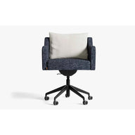 Papillonne Ofis Sandalyesi Tekerlekli-Ofis Sandalyesi-Lagu-Mavi Keten Dokulu-Siyah-Bej Buklet-NowShopFun