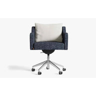 Papillonne Ofis Sandalyesi Tekerlekli-Ofis Sandalyesi-Lagu-Mavi Keten Dokulu-Krom-Bej Buklet-NowShopFun