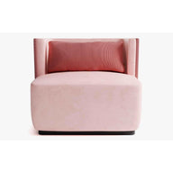 Papillonne Tekli Koltuk / Berjer-Berjer-Lagu-Toz Pembe Kadife-Pembe Fitilli-Siyah-NowShopFun