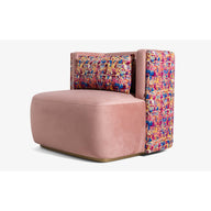 Papillonne Tekli Koltuk / Berjer-Berjer-Lagu-Bej Buklet-Pembe Kenzo-Pirinç Kaplama-NowShopFun